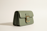Vintage Mini Flap Bag in Dusty Sage, side angle view