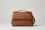 Minimal Luxe Shoulder Bag in Mocha Brown, front view