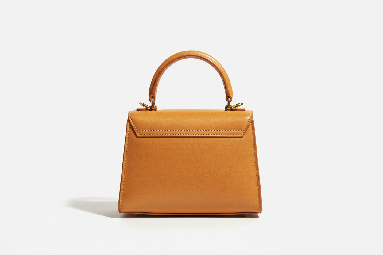 Luxury Mini Shoulder Bag in Warm Honey, back view