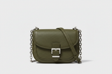 Soft Curve Shoulder Bag in Olive Green, front view