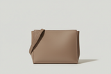 Modern Everyday Shoulder Bag in Soft Taupe, front view