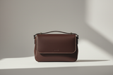 Soft Matte Shoulder Bag in Deep Walnut, front view