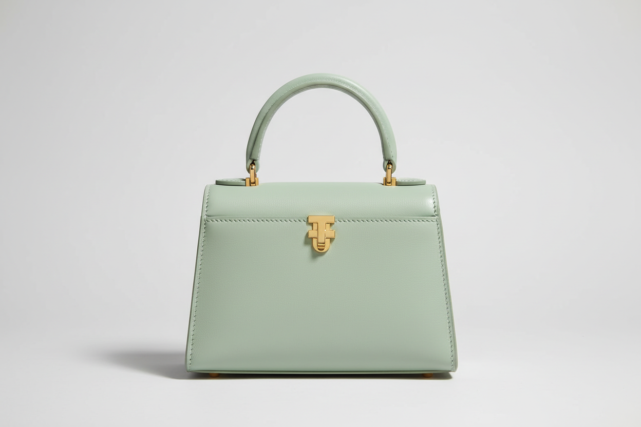 Luxury Mini Shoulder Bag in Pistachio Green, front view