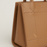 Scandinavian Mini Tote in Sandstone Drift Beige – Leather Texture Detail