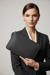 Metropolitan Slim iPad Bag in Volcanic Ash Charcoal Rugged Premium Leather – Professional Model