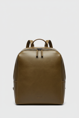 Contemporary City Backpack in Olive Dust Moss, front view