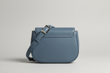 Soft Curve Shoulder Bag in Dusty Blue, back view