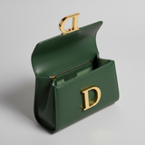 Sculpted Mini Designer Bag in Pine Shadow Green – Interior View