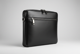 Executive Slim Briefcase in Midnight Graphite Black – Side Angle