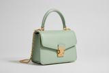 Luxury Mini Shoulder Bag in Pistachio Green, side angle view