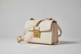 Classic City Shoulder Bag in Ivory White, side angle view