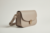 Soft Matte Shoulder Bag in Soft Stone, side angle view