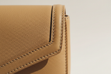 Modern Everyday Shoulder Bag in Warm Sand, premium stitching close-up