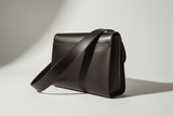 Modern Everyday Shoulder Bag in Black Coffee, side angle view
