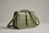 Vintage Mini Flap Bag in Dusty Sage, back view