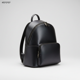 Premium Leather Women's Backpack - Galaxy Matte Black Side View