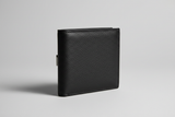 Luxury Essential Card Holder in Velvet Phantom Noir, side angle view