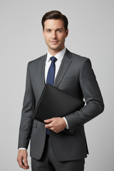 Elite Leather Document Holder in Titan Black Refined Smooth Leather – Professional Model