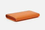 Luxury Long Wallet in Orange, side angle view