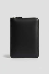 Executive iPad Pochette in Midnight Carbon Black Smooth Executive Leather – Front View