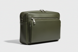 Modern Laptop Messenger Bag in Carbon Moss Green – Side Angle
